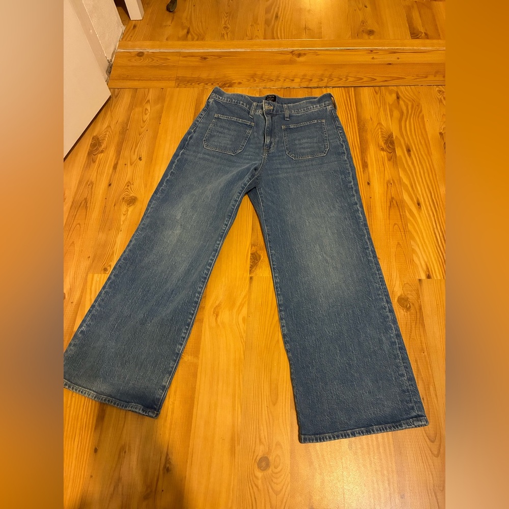JCREW Sz 28 Cropped Wide Leg Jeans Wide-Leg Women's Jeans in Medium Blue